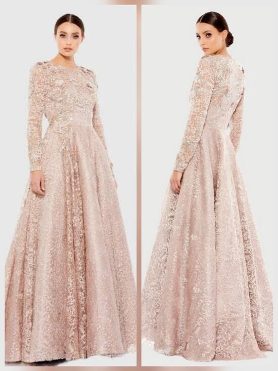 Mac Duggal Dresses & Skirts - Mac Duggal - Long flowing pink dress with long sleeves